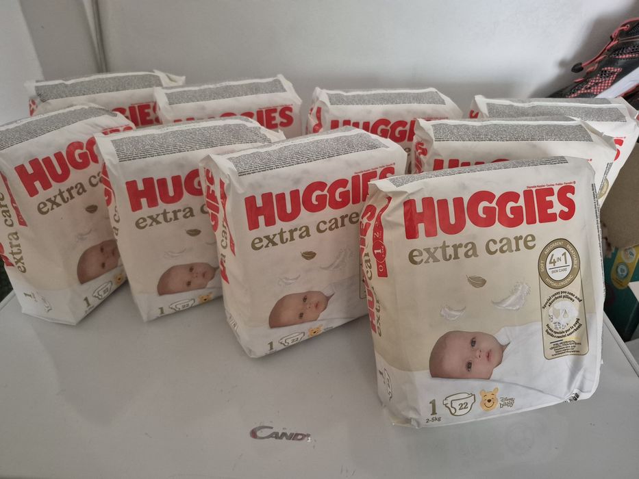 Set 9 Scutece Huggies Extra Care nr.1
