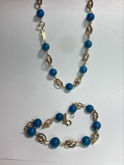 Colier aur 18kt.cu Turquoise
