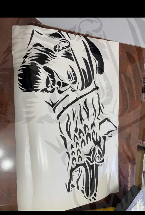 Sticker decebal si lupul dacic 45x70 cm Oracal