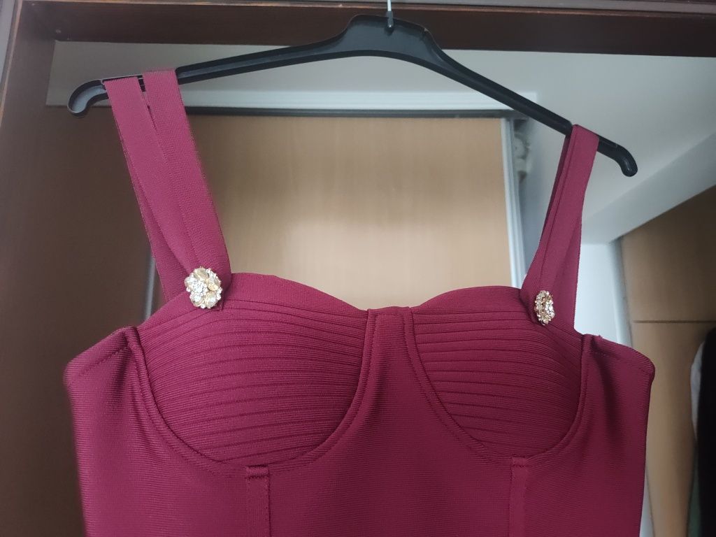 Rochie roșu burgundy S