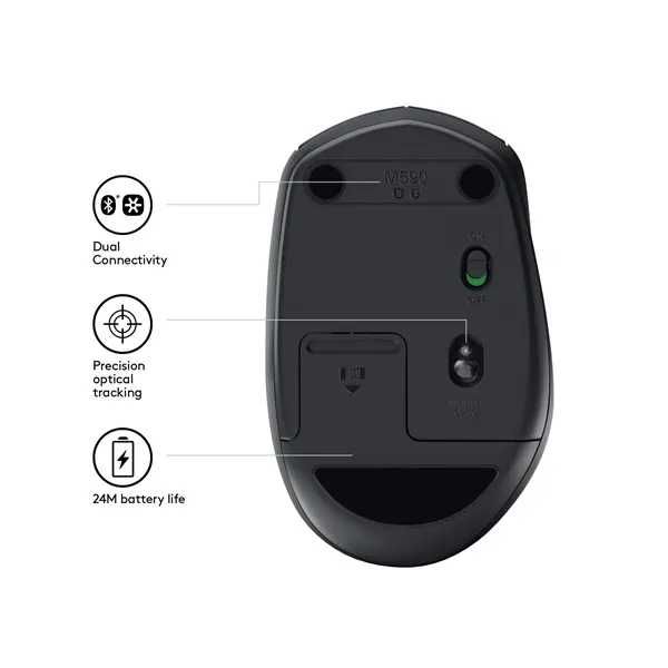 Mouse Logitech M590 Wireless Multi-Device Silent Graphite,sigilat