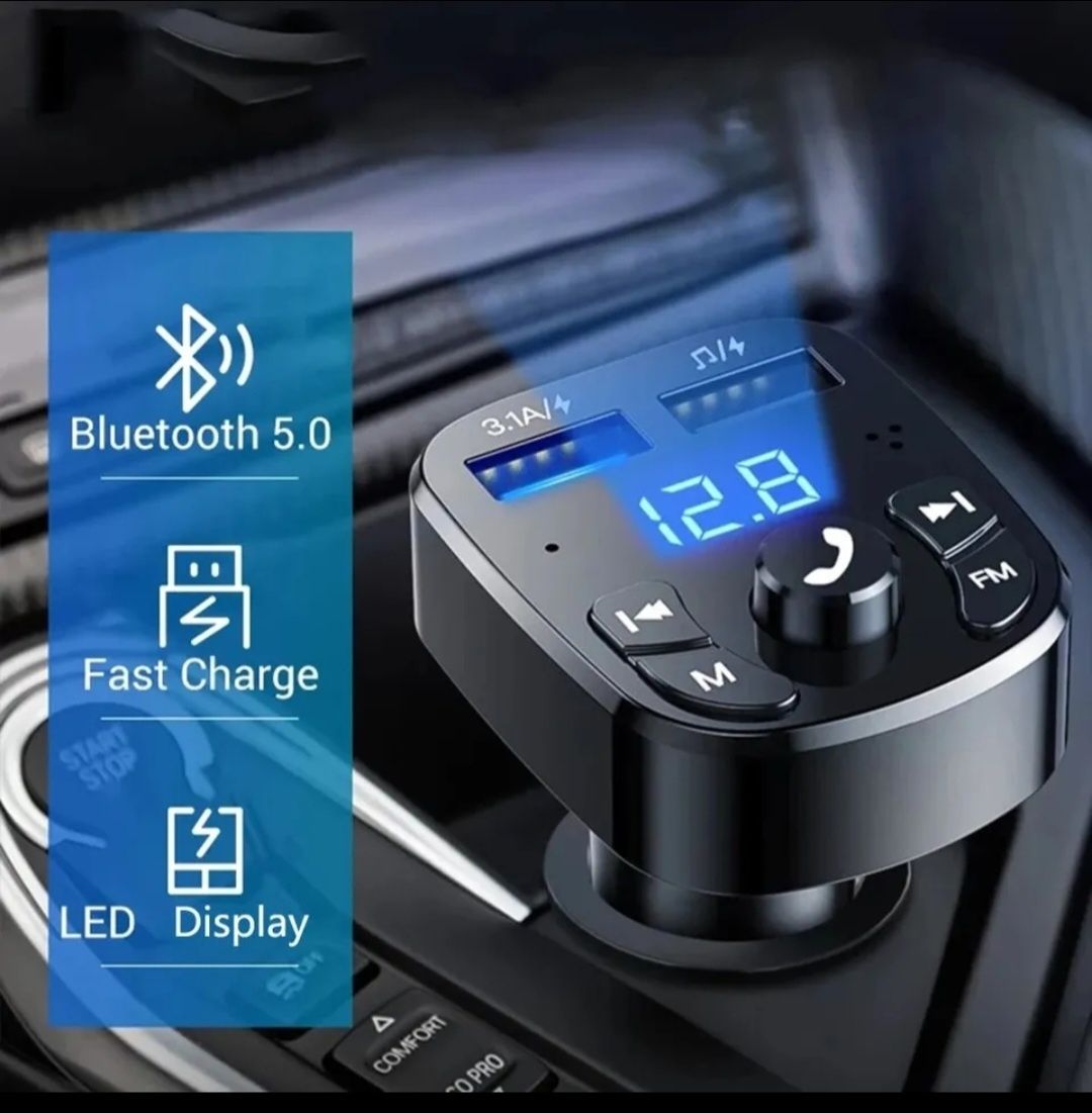 Modulator auto cu bluetooth,fast charging si 2 porturi USB