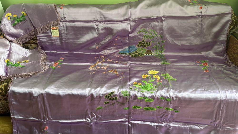 Редкое покрывало с ручной вышивкой, Вьетнам, новые