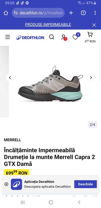 Merrel capra 2 Gtx  goretex Noi