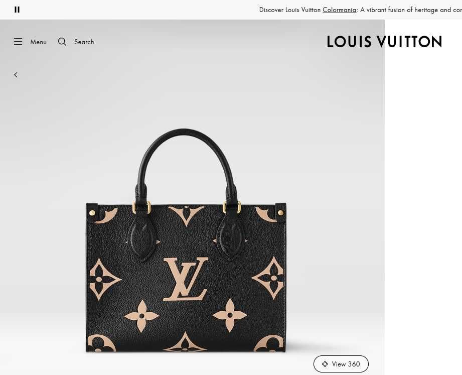 Geanta Louis Vuitton Onthego 25cm negru, tip Premium