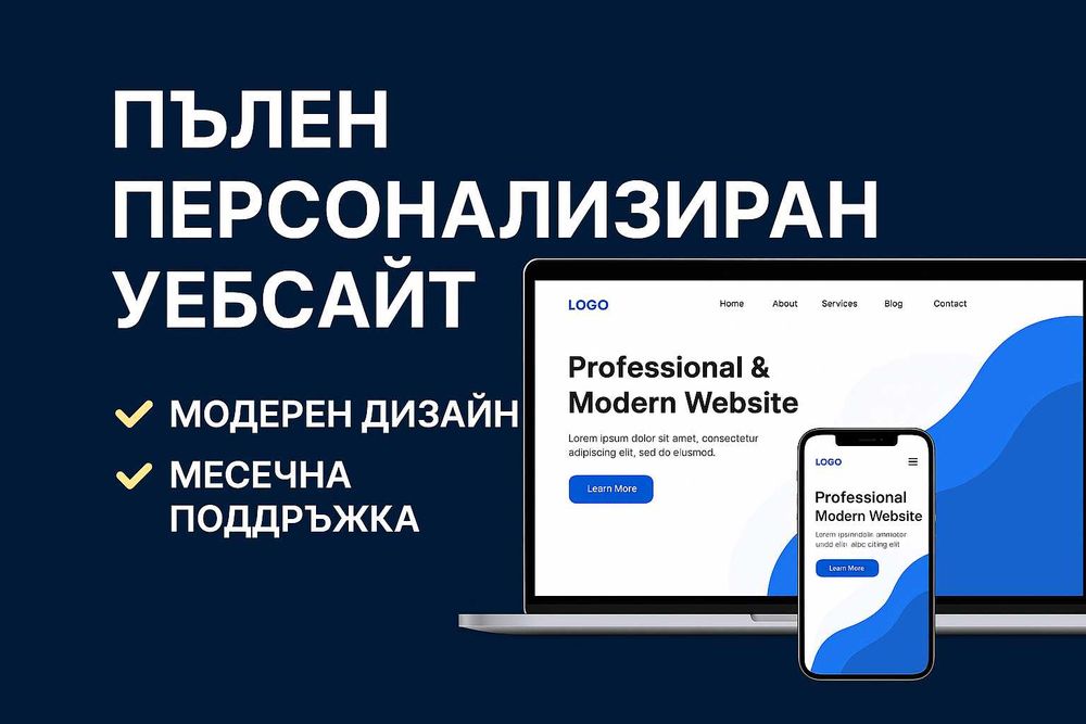 Изработка и Хостинг на Професионален Уебсайт. Бързо, Качествено!