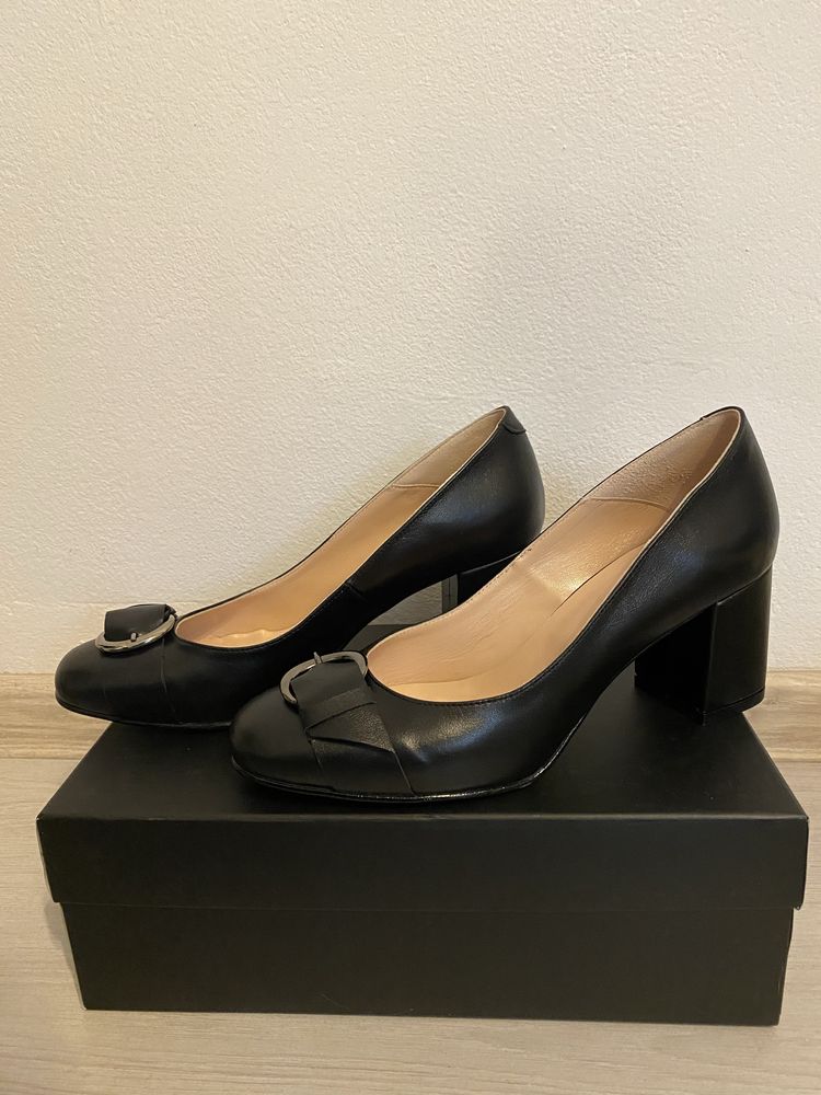Pantofi dama Dasha, negri, marime 40, cu toc