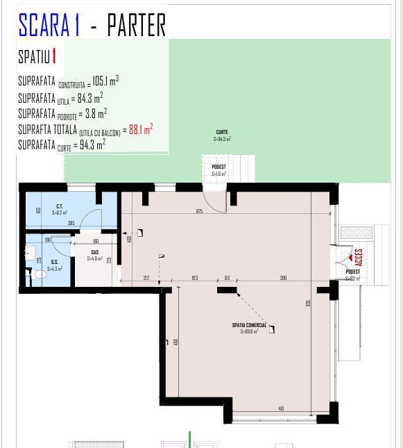 Spatiu comercial de vanzare/Stradal cu gradina