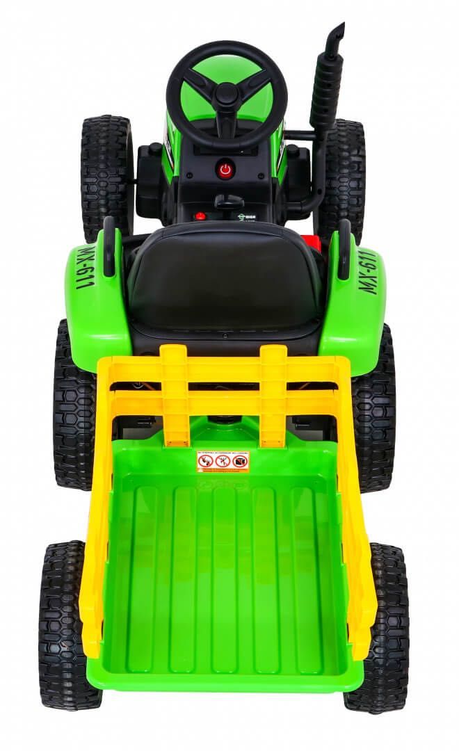 Tractor cu remorca pt copii BLOW TRUCK LUX roti EVA (MX-611-LUX) Verde