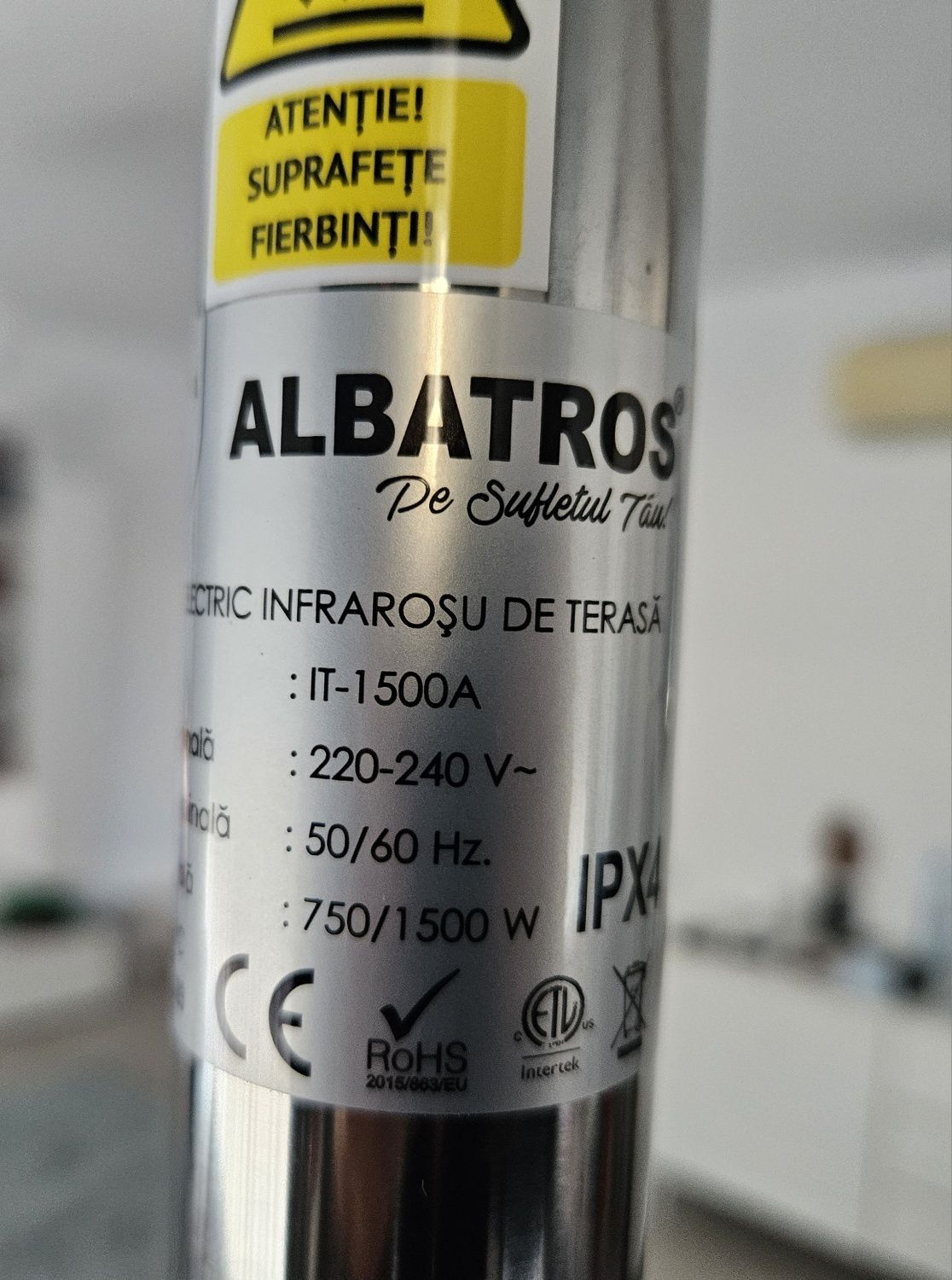 Incalzitor electric pentru terasa Albatros, 1500 W, garantie nov 24,