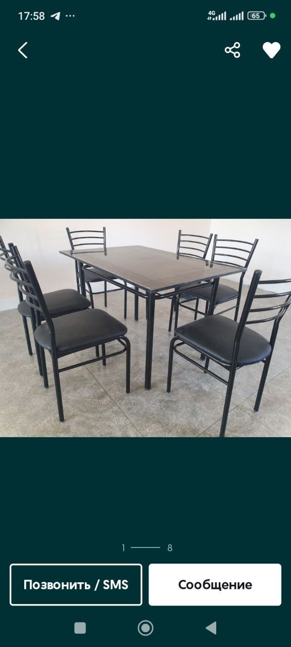 Stol stul sotiladi4 komplekt yangi