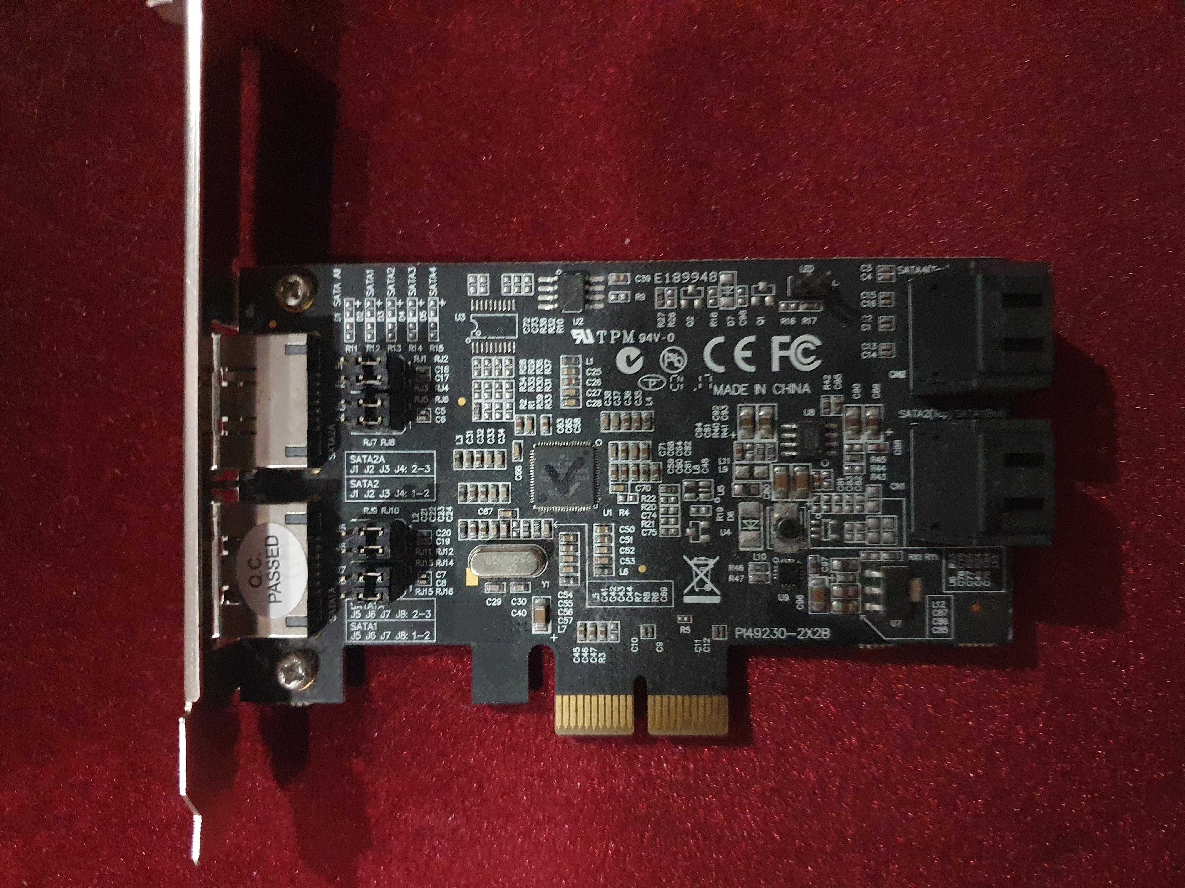 Adaptor PCIe la SATA (PCI expres la 4 x SATA3) - 4 porturi + 2 x eSATA