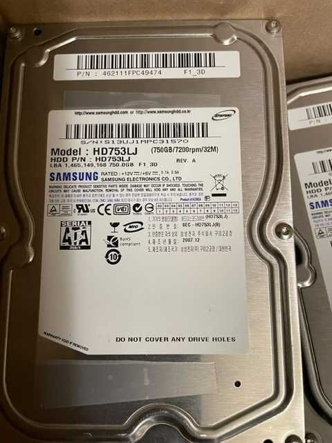 HDD, 320 GB, 750 GB, 1 GB, 2 TB