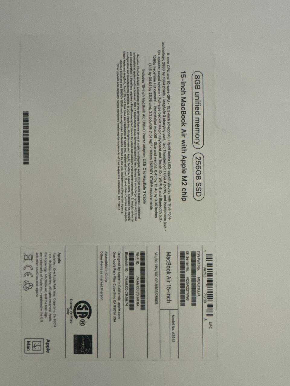 Mac Book Air, M2, 15-Inch