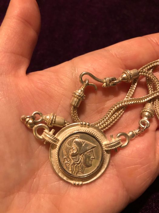 Сребърно колие, античен стил, Атина Палада