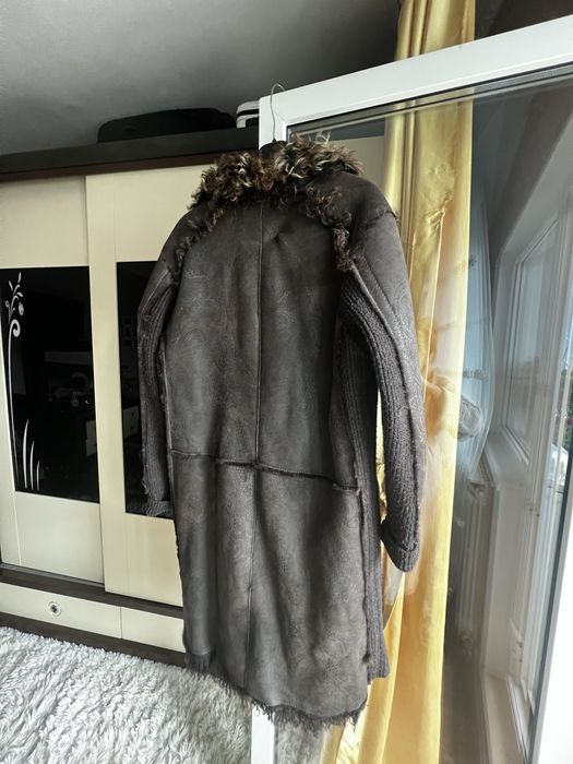 Haină bărbătească piele + blană naturală 1ª Classe, impecabilă