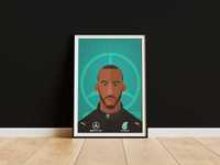 Poster ilustratie Lewis Hamilton, Formula 1. Cadou pentru fani.