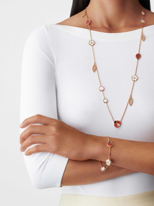 Van Cleef & Arpels VCA Rose Gold 5 Motifs Lucky Spring Дамска Гривна