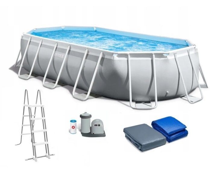 Басейн Prism Frame Oval, Сглобяем, Intex, 610 х 305 х 122 см, трислоен