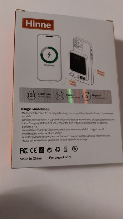 Baterie externa wireless charging 15w Iphone sau Samsung