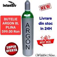 Butelie ARGON PLINA 8L/200bari - pentru sudura MIG-MAG si TIG/WIG
