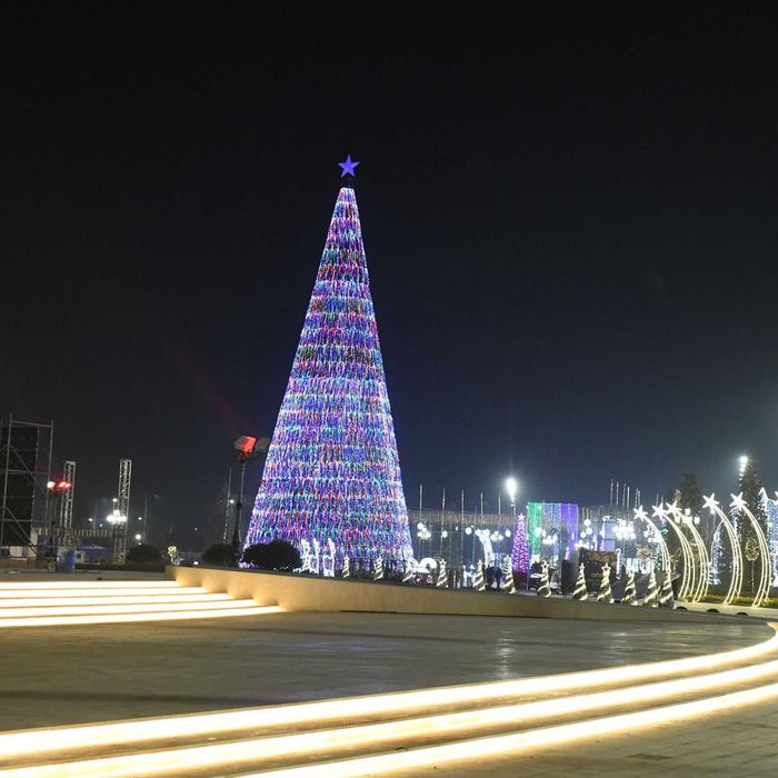 Новогодный ёлки болшие президентский! и Украшене! Елка