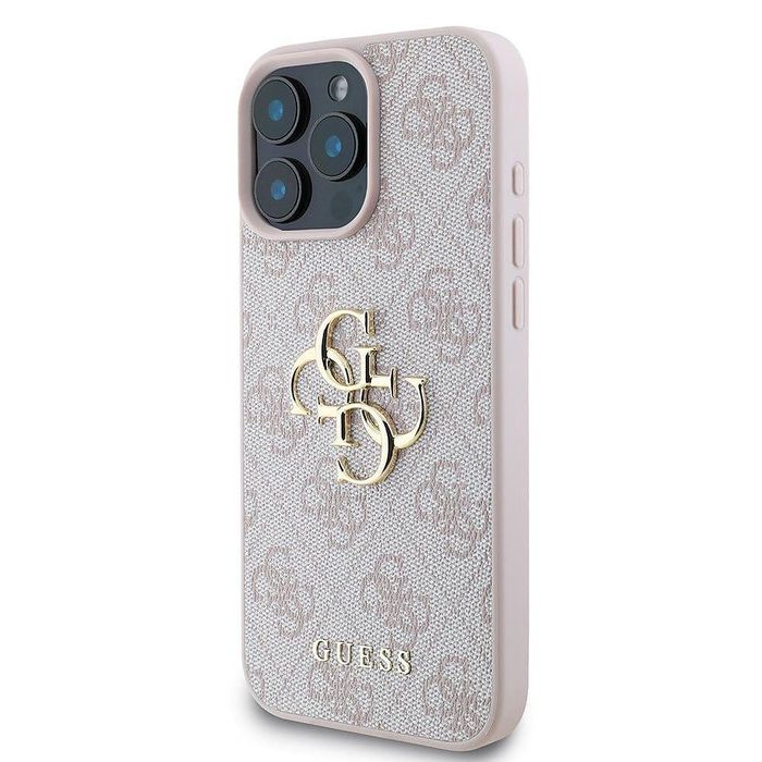 Guess – твърд калъф 4g big logo за iphone 16 pro – розов