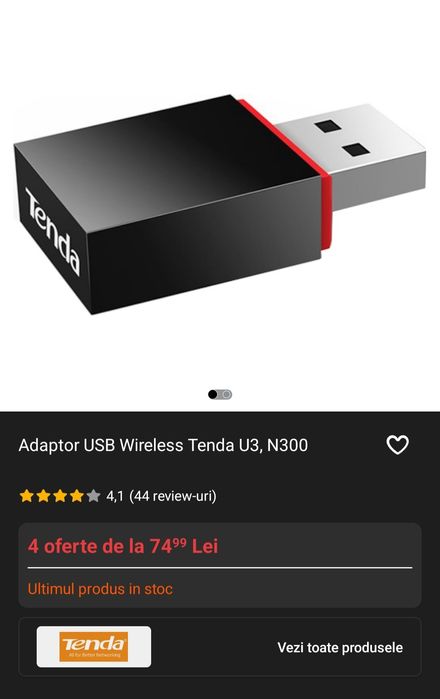 Adaptor Wi-Fi Tenda U3 N300