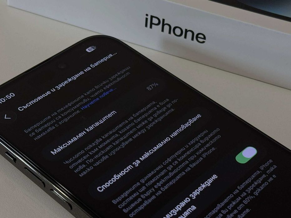 Бартер! iPhone 14 Pro Max Space Black (Черен) 87% Батерия.