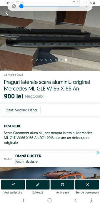 Scara Ornament aluminiu,  set treapta laterale. Mercedes ML GLE W166 X