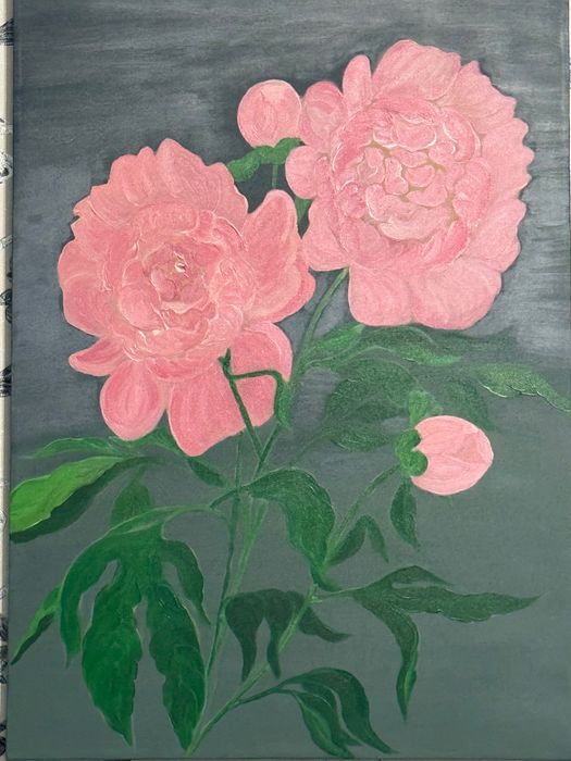 Картина с пионами большая