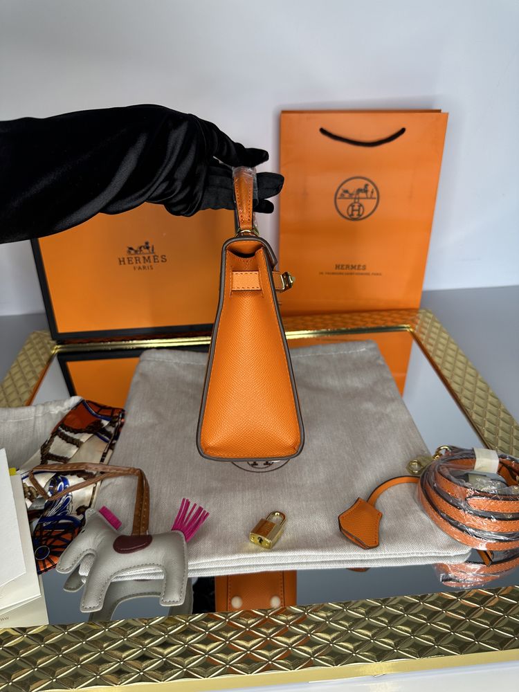 Geanta de lux HERMES Kelly 22 cm piele naturala 100% cadou 11