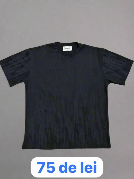 Tricou imprimeu negru grafic unisex| Atelier AXD