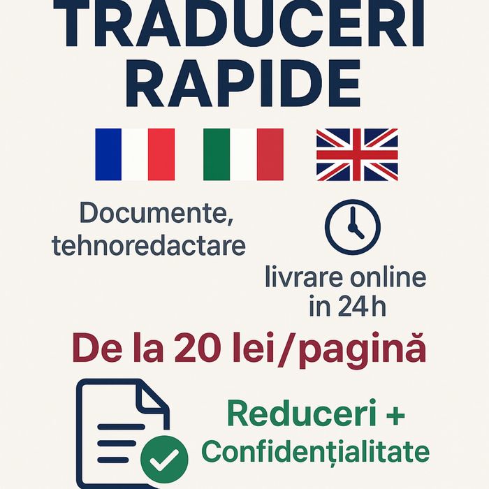 Traduceri Romana  Italiana / Engleza - Rapid & Calitativ