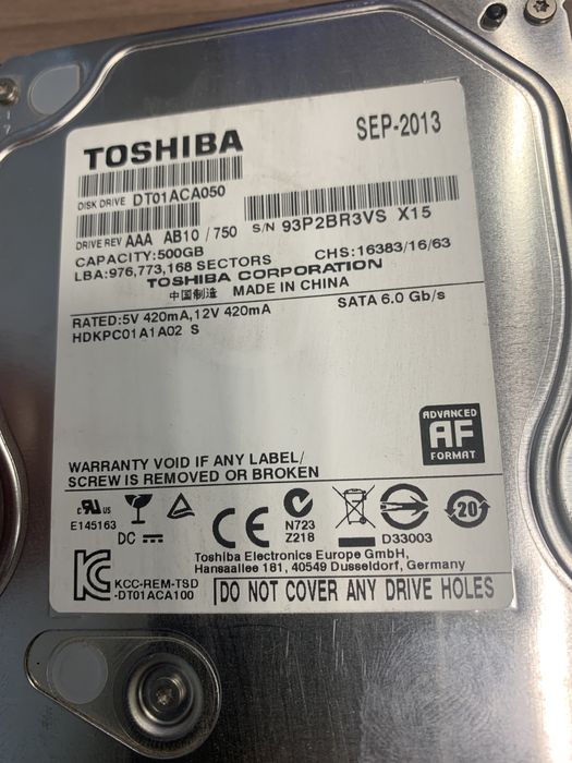 Хард диск HDD 500GB 7200rpm
