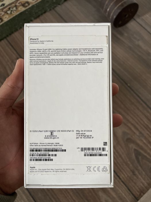 Айфон 13 акб 89%оригинальное акб коробка есть
