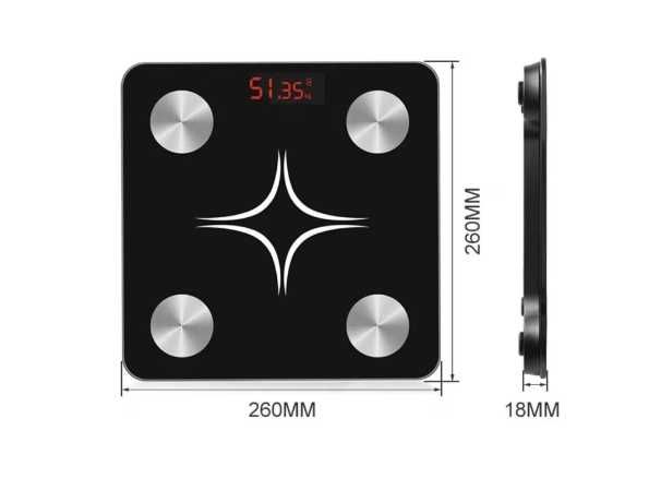 Cantar Electronic Inteligent De Baie Cu Aplicatie Smart, Ecran Digital