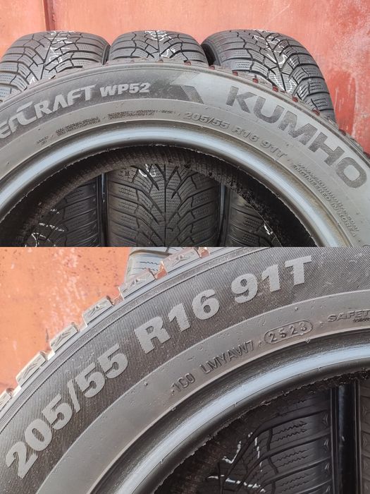 4бр. зимни гуми 205/55/16 Kumho Winter Craft W52
dot23
8.7mm
Много доб