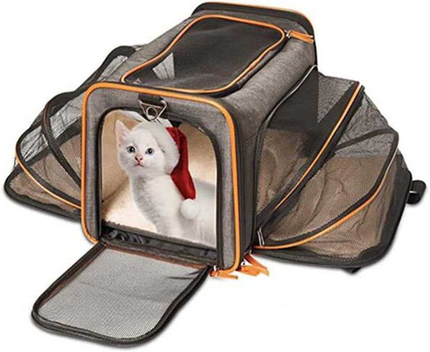 Транспортна Клетка Чанта за Котка Куче- Разтегателна, Вентилирана