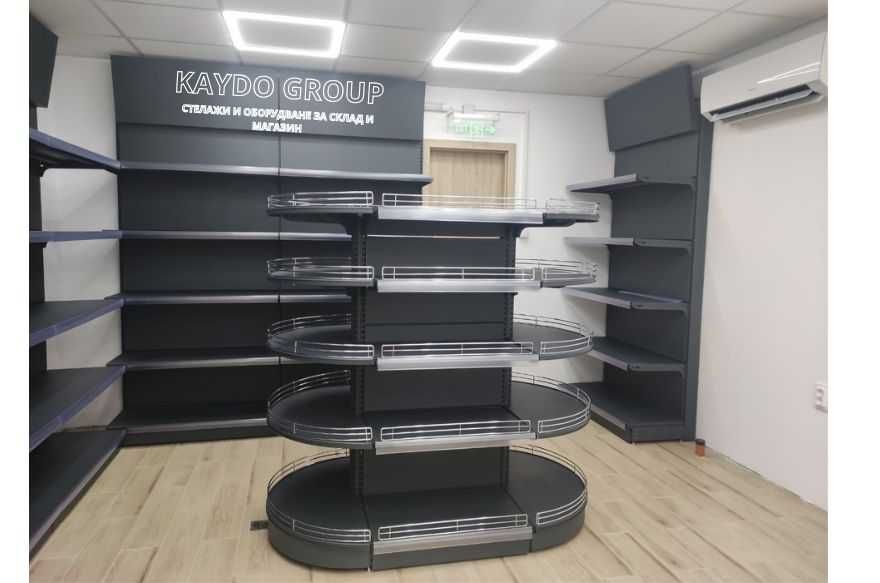 ПРОМО Островен стелаж със заоблени краища- наличен СИВ ГРАФИТ МАТ- НОВ