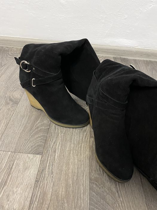 Осенние ботфорты сапоги замшевые