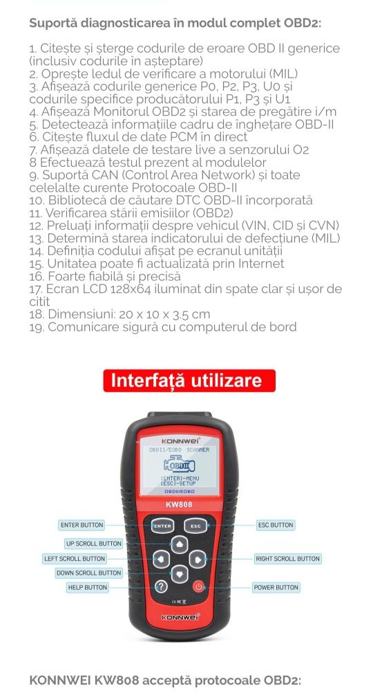 Tester auto obd II