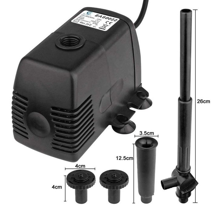 Pompă de fântână de grădină 1000L/h 22W, pompă de iaz, pompă de jet