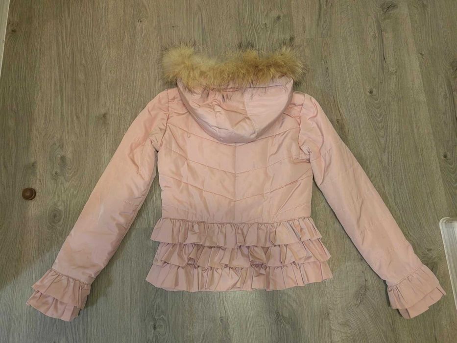 Розово яке с естествен пух на качулката , цена 20 лв