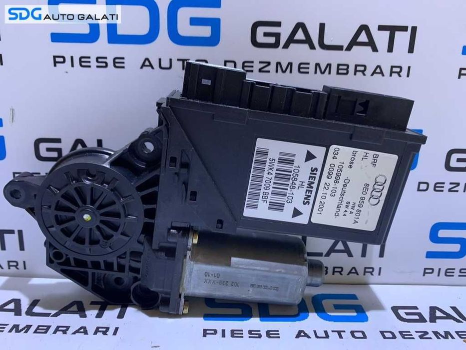 Motoras Macara cu Modul Control Geamuri Usa Portiera Stanga Spate Pasager Audi A4 B6 2001 - 2005 Cod 8E0959801A 5WK47009BBF 0130821767