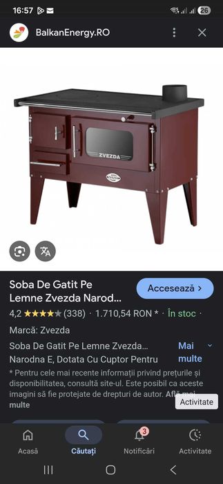 Soba de gatit sau pe lemne Zvezda narod 7,ikw