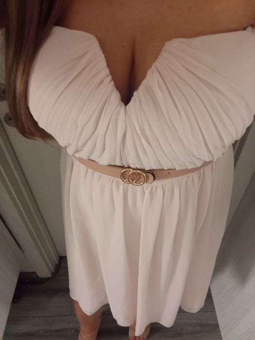 Дамска рокля за повод М/Л цвят пудра