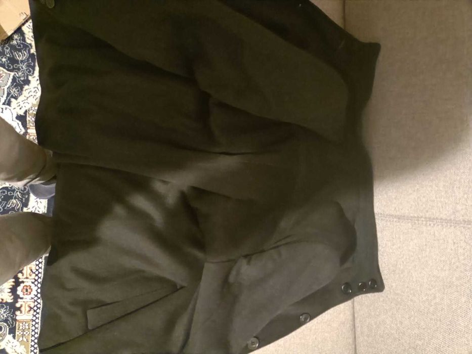 Palton negru de iarna pentru barbati, captusit cu casmir, marime 46