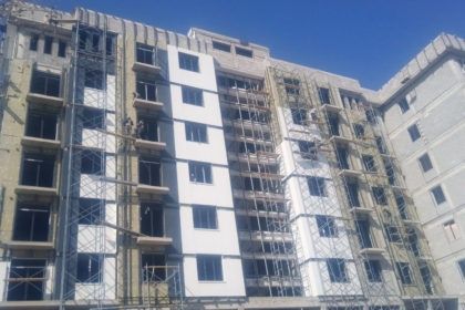 Монтаж фасада, травертин, фцп , керамогранит