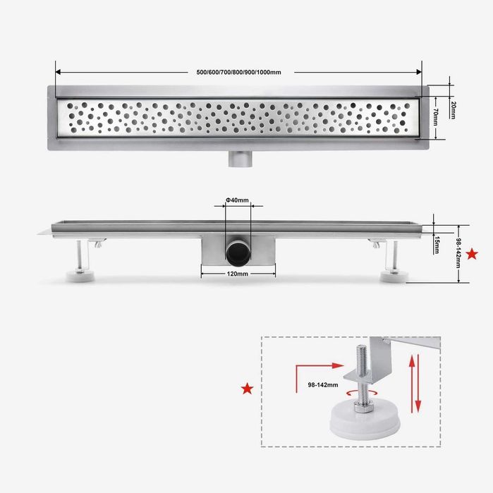 Душ-канал SaniteModar 60 см,